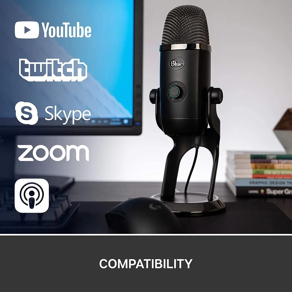 Logitech Blue Yeti X USB Microfone Usado Sencond-hand Live Gaming Medição de Condensador Profissional Com World of Warcraft Edition-2