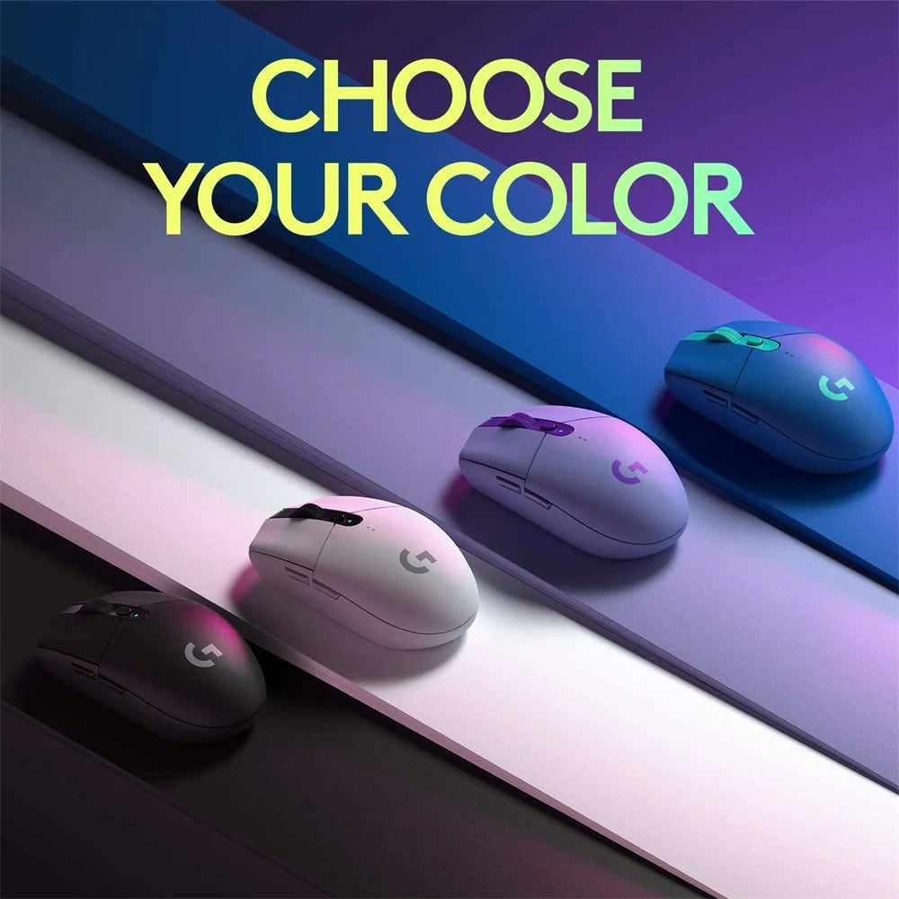 Logitech-g304/g305 kda mouse para jogos sem fio, 12000dpi, sensor hero, rgb, usb, botão mecânico, para computador-1