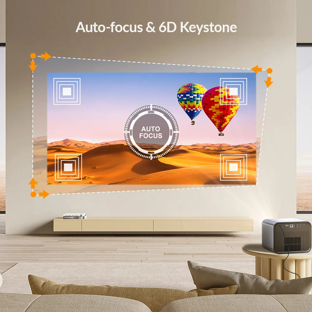 Projetor DLP Inteligente para Uso Doméstico, R90 Rock, Portátil, Android 11, 2200 Lumens, 4K, Full HD, 3D, Assistir Filmes, Novo-5