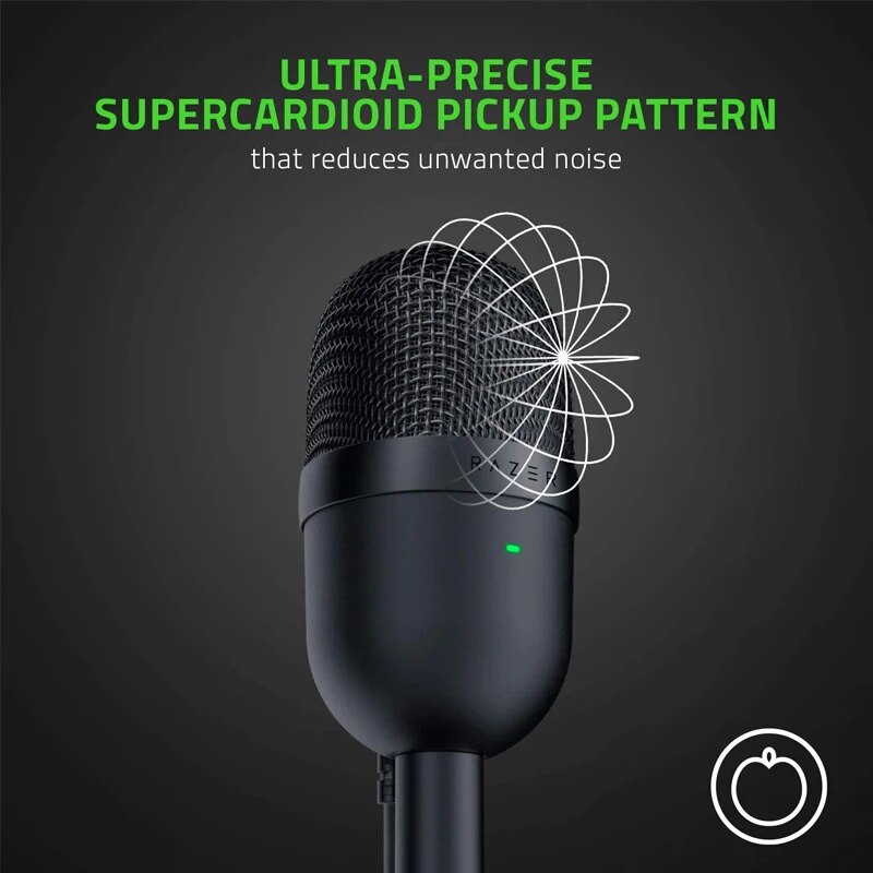 Razer Seiren Mini Microfone Condensador USB, Microfone para Streaming, Jogos no PC, Gravação Pro, Supercardioide Preciso, Padrão de Captura-2