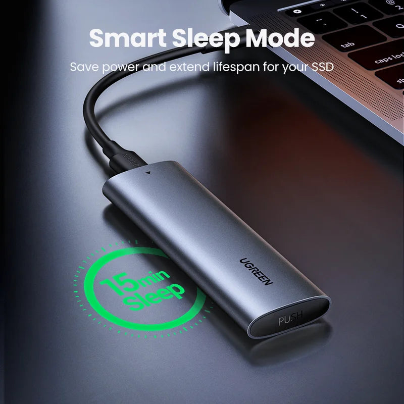 Ugreen m2 ssd caso nvme gabinete m.2 para usb tipo c 3.1 ssd adaptador para nvme pcie ngff sata m/b chave ssd caixa de disco m.2 ssd caso-4