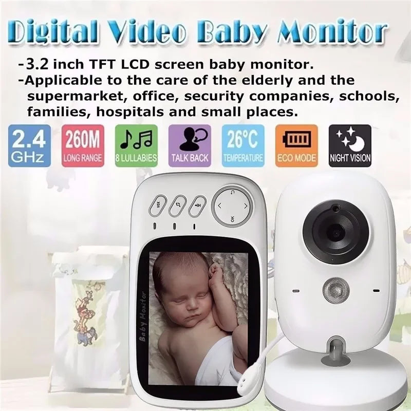 Vídeo Baby Monitor com Exibição de Temperatura, Câmera De Áudio, Observação Noturna, 2 Expedição, Mãe E Filhos, VB603, 2.4G-3