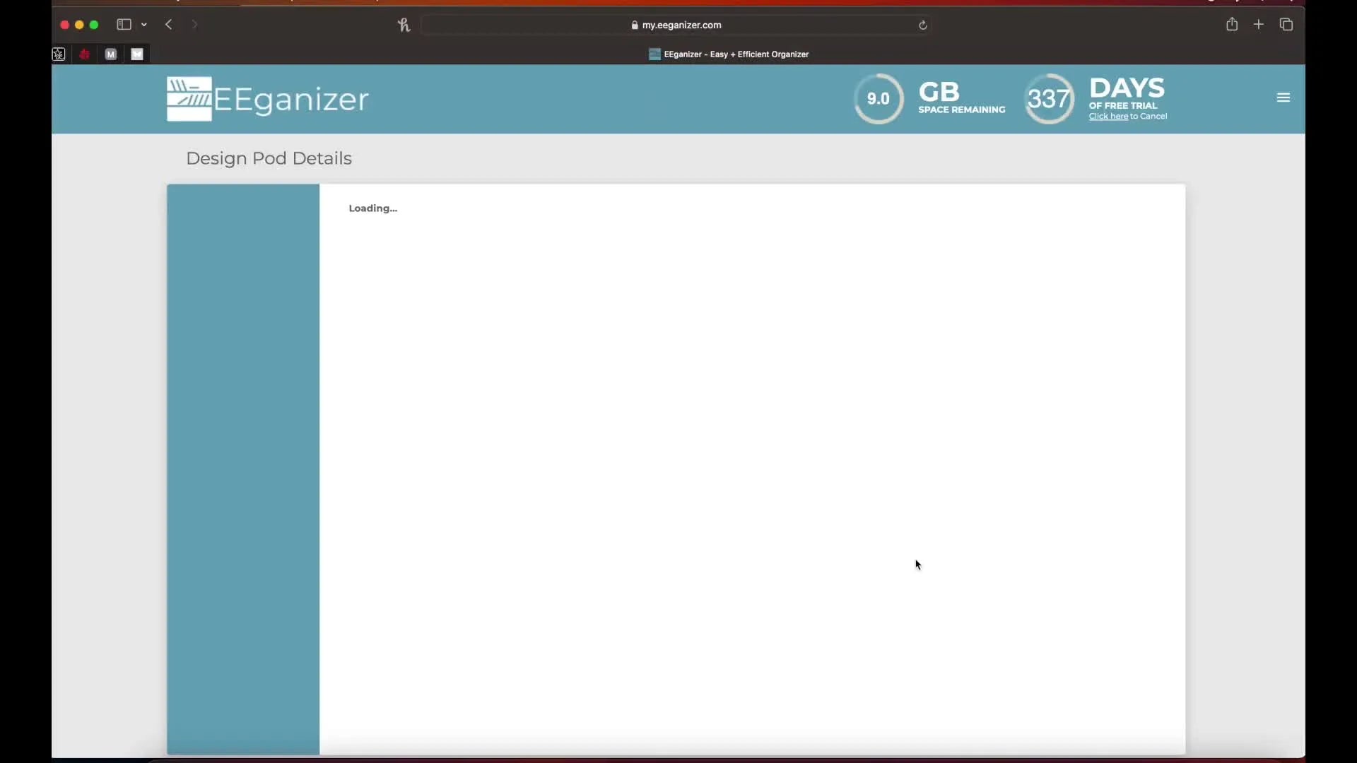 Design pod details for an embroidery font, showing numbers and file types.