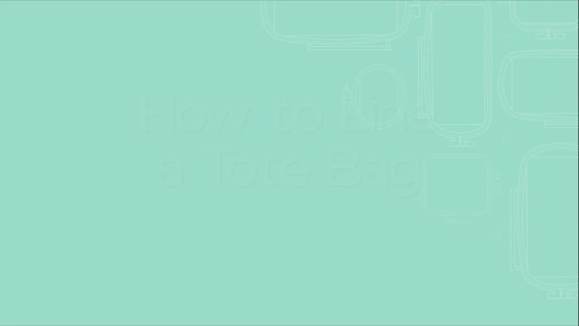 Kimberbell logo and text "How to Line a Tote Bag" on a teal background.