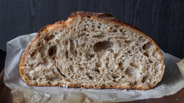 Cross section on freshly baked bread