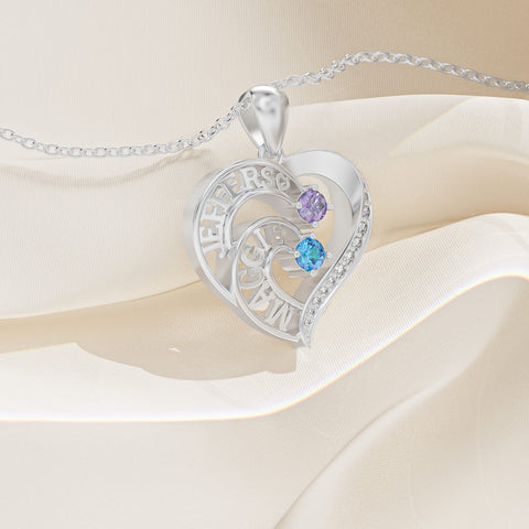 3d name necklace with birthstones