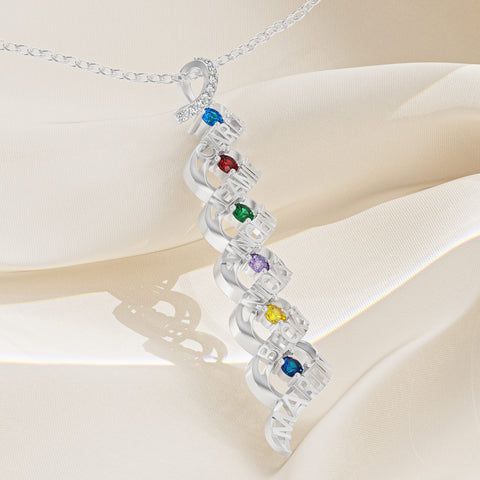 3d name necklace with birthstones