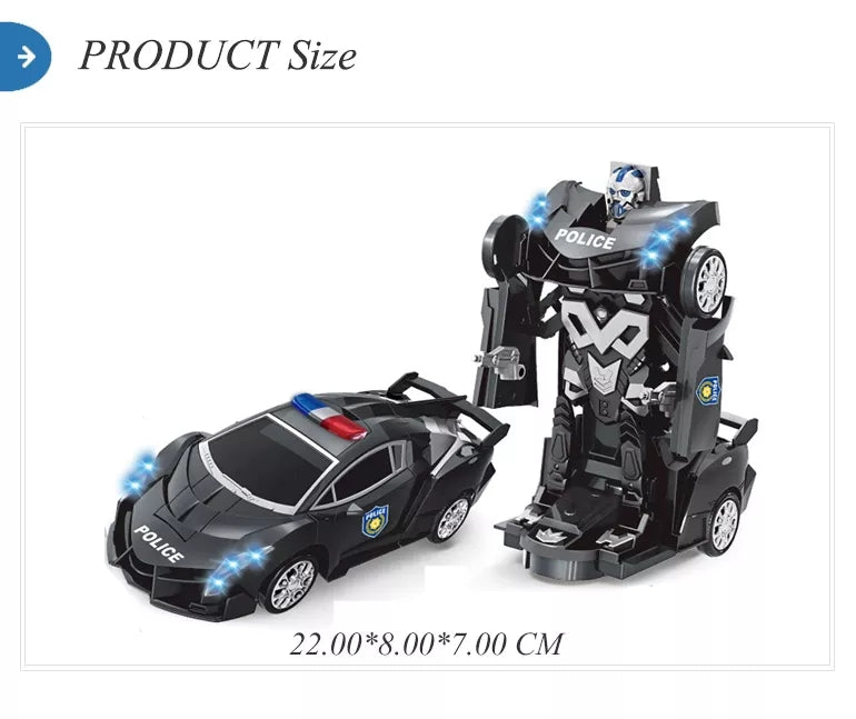 Remote Control Transforming Lamborghini Robot Police Toy Car - Black – Tech  Tack