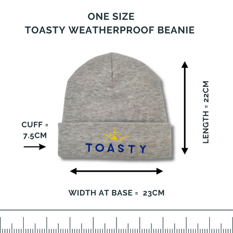 Toasty Weatherproof beanie size size guide reference 