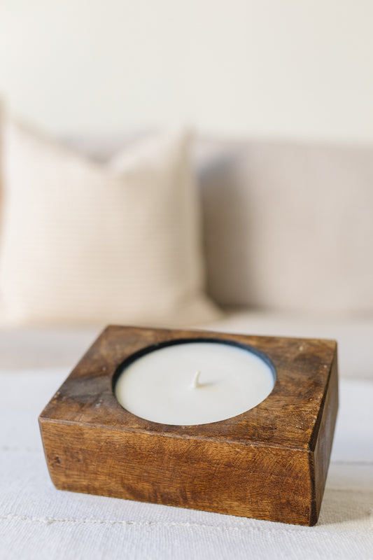 Wooden Heart Shape 3-Wick Candle