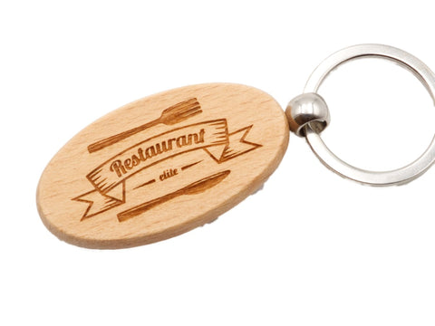 engraved wooden key ring for personalized business gift