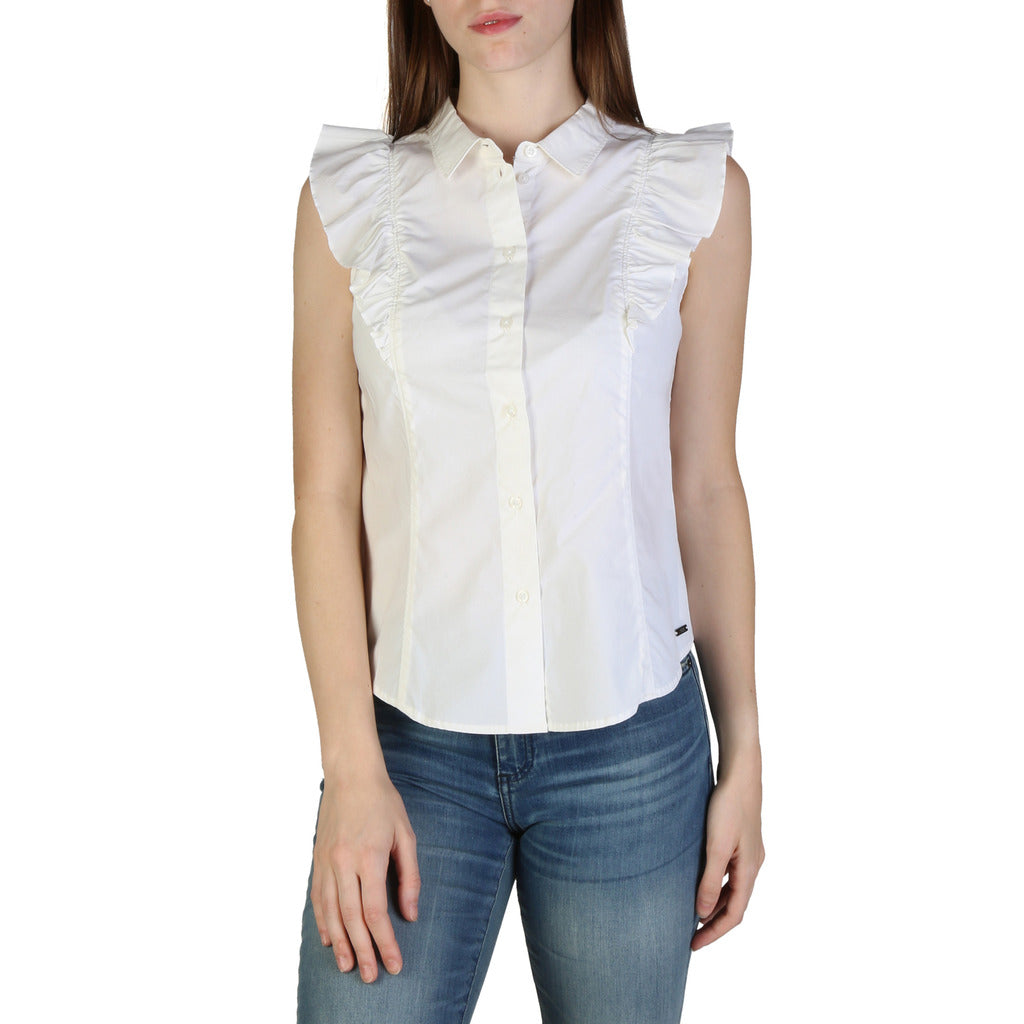 Armani Exchange - Women's Sleeveless Shirt with Frills (White or Red) –  