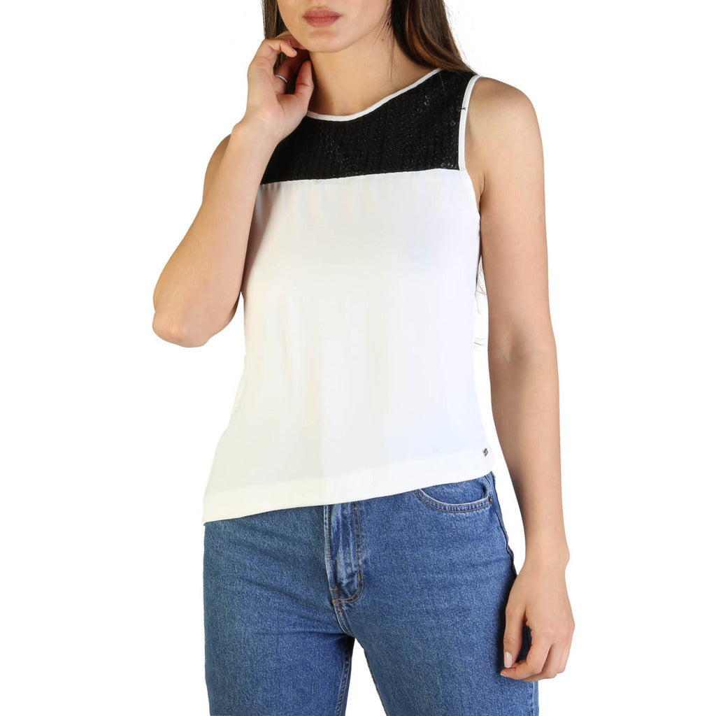 Armani Exchange - Women's White Sleeveless Top with Rear Zip –  