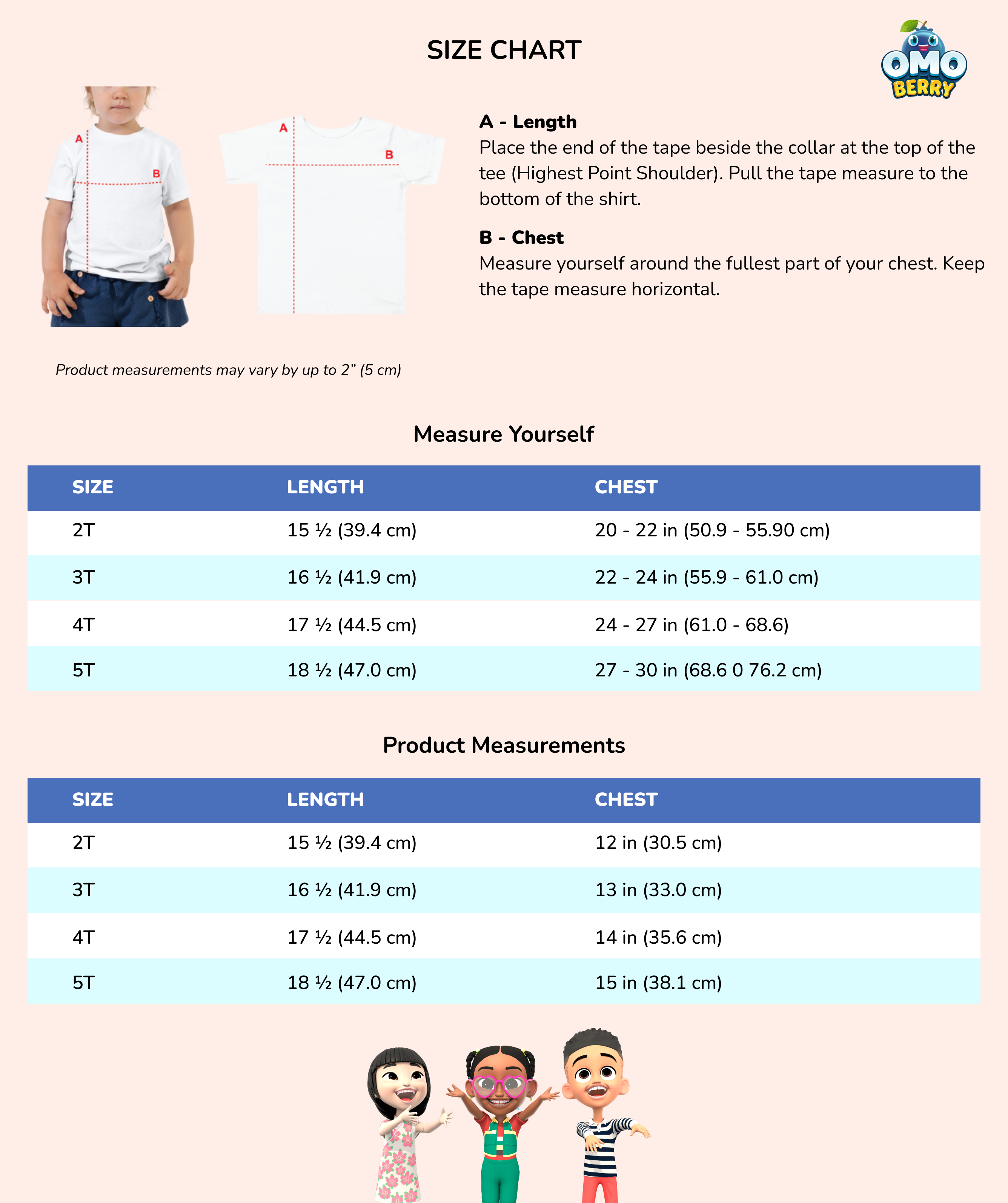 Size Chart - Toddler Shirt