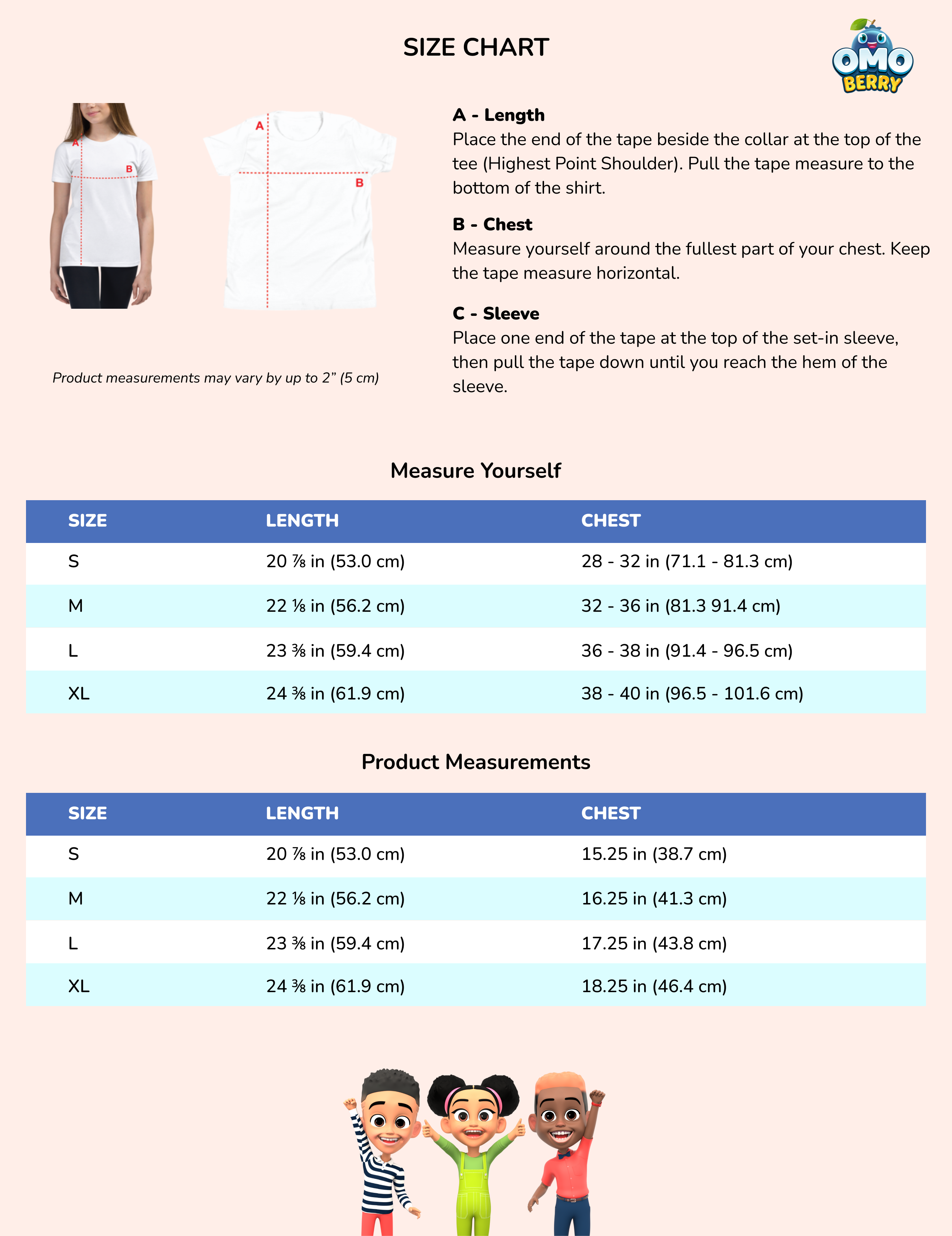 Size Chart - Youth Shirt