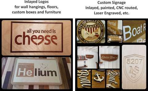 custom signage inlay logo 3D painted engraved CNC router corporate sign wood plastic metal