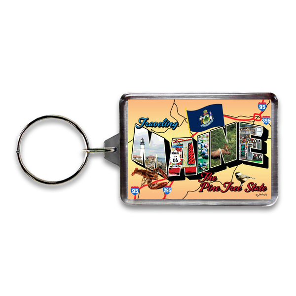 Louisiana Keychain Lucite Postcard