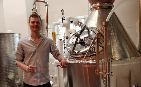 Zach Arias Next to his Custom-Fabricated Still