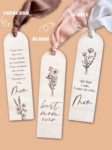 Personalized Mother's Day Wooden Bookmark – Fabi Design Studio
