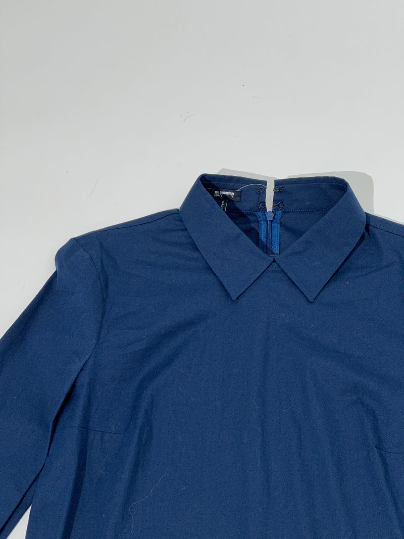 UNISEX S/M 2006ss jil sander blue stitch shirt M - iplace.co.il