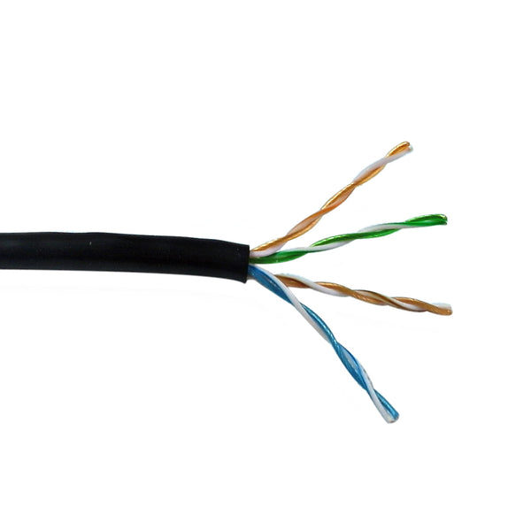 1000ft Cable Reel, Cat5e, Black, Unshielded, for CCTV, Data