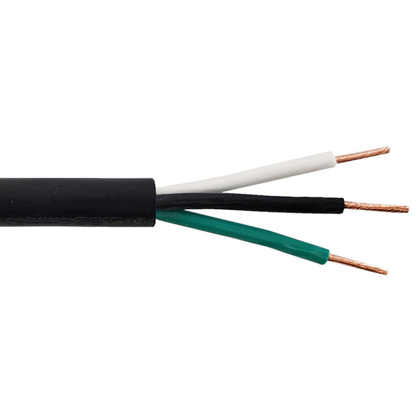 Pacer Round 3 Conductor Cable - 100 - 10/3 AWG - Black, Green White 