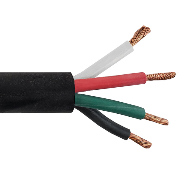 Flexible Electrical Cord Cable - 12AWG 4C SOOW 600V 90C - Black (Per M