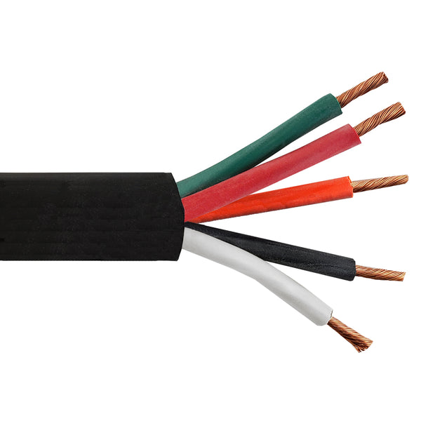 Flexible Electrical Cord Cable - 12AWG 5C SOOW 600V 90C - Black (Per M