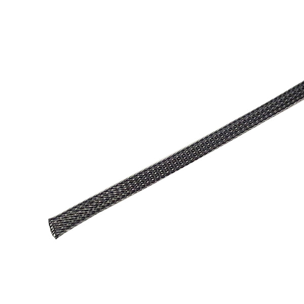 1/4 expandable braided sleeving, carbon/black (Sold by the foot