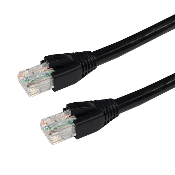 Câble Ethernet extérieur Cat 6 35m / 115 ft, ftp-550mhz-blindé Cat6 Rj45  Réseau Lan étanche Direct Burial Internet Cordon 35m Rond Noir