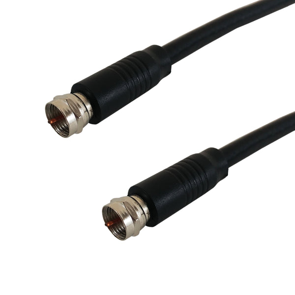 1ft Black COAXIAL Cable TV RG6 CATV F-Type F-PIN Cord Video 75 OHM 18AWG  VCR 