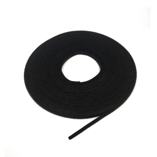 1 Wide Black Standard Grade Velcro Loop Fastening Tape 75' Coil