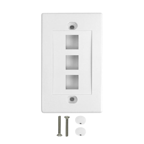 Tripp Lite 1-Port UK-Style Keystone Wall Plate, Unloaded Shuttered