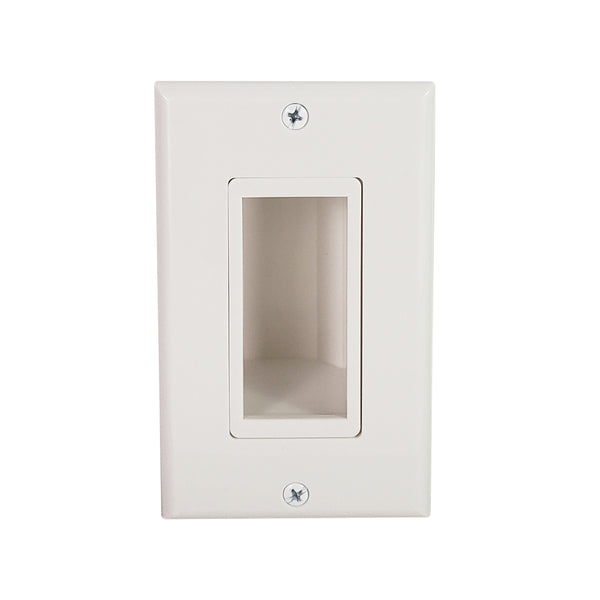 Cable Pass-through Wall Plate, Removable Bottom, Single Gang - Stainle