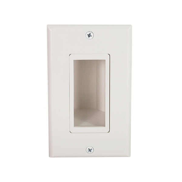 Cable Pass-through Wall Plate, Removable Bottom, Single Gang - White