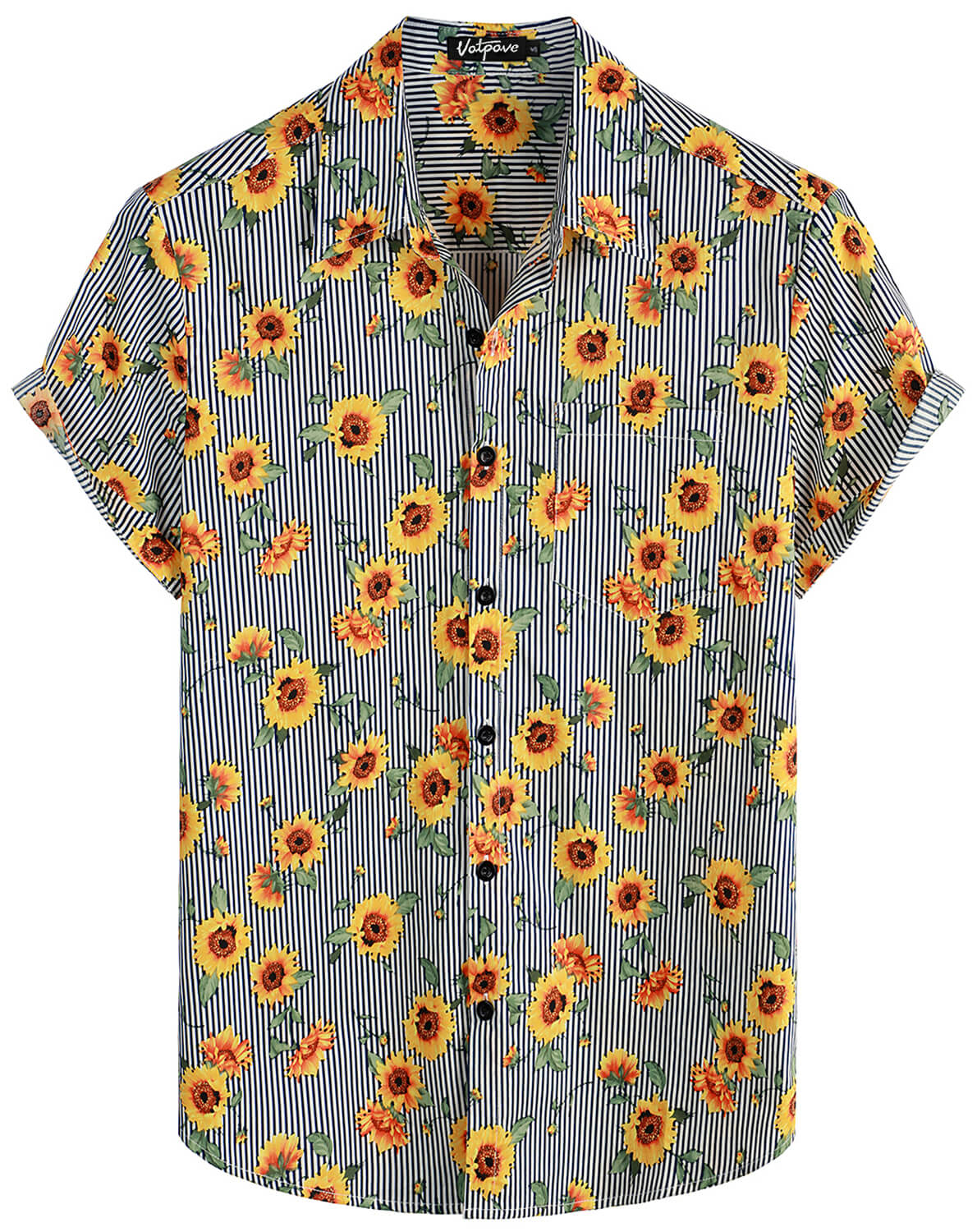 VATPAVE Mens Floral Hawaiian Shirt Casual Button Down Short Sleeve