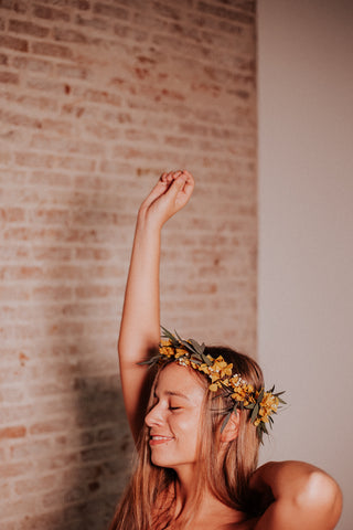 couronne de fleurs stabilisées pour mariages, communions, événements