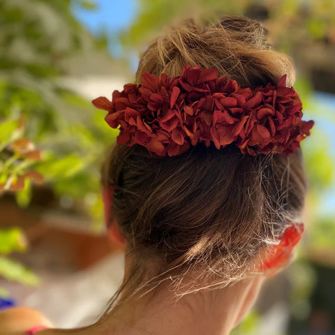 peigne double avec fleurs stabilisées pour événements et mariages par Loa Bijoux