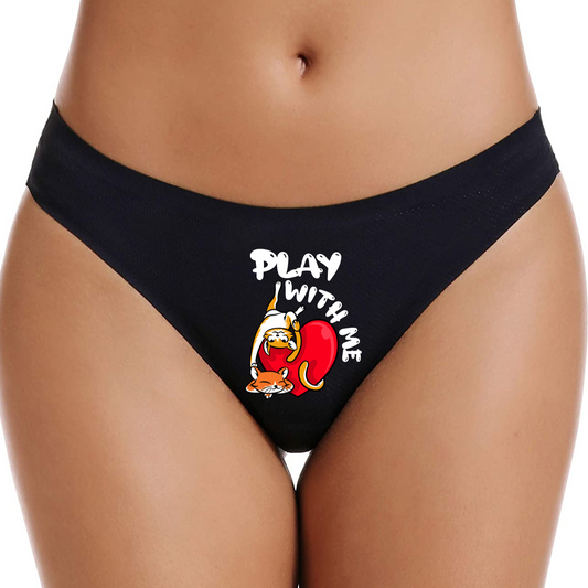 Add a Face Thongs (Black) Add Name or Phrase on the Back