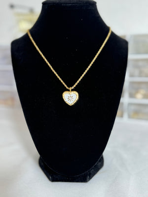 Rope Chain With Heart Charm - Figi Jewels