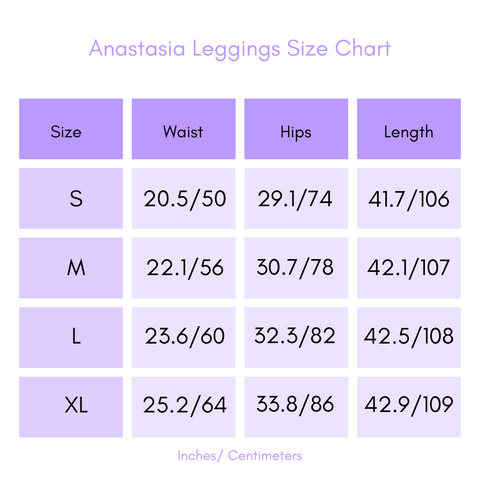 Anastasia Leggings Size Chart