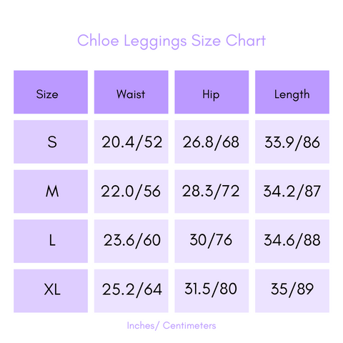 Chloe Leggings Size Chart