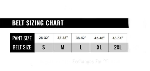 belt size chart