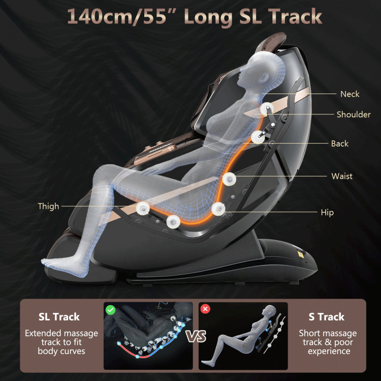 Chairliving 3D Double SL-Track Full Body Electric Massage Chair Zero Gravity Massage Recliner Chair with 8 Auto Massage Modes and Bluetooth Speaker