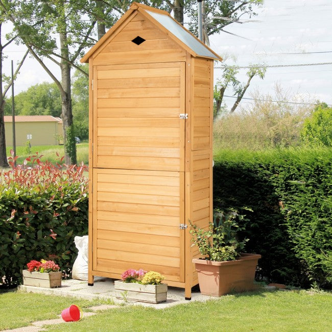 Outdoor Storage Cabinet Wood & Metal Garden Tool Shed Waterproof Sturd –  shopGDLF