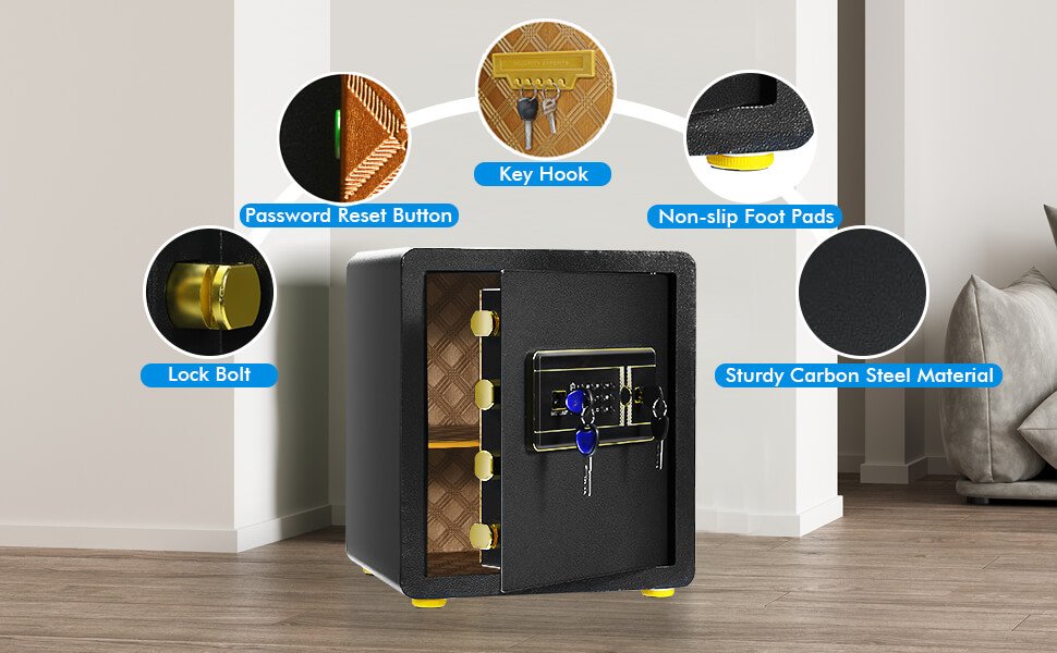 1.25 cu ft Steel Home Electronic Safe Box Office Safe Cabinet with Keypad and Key