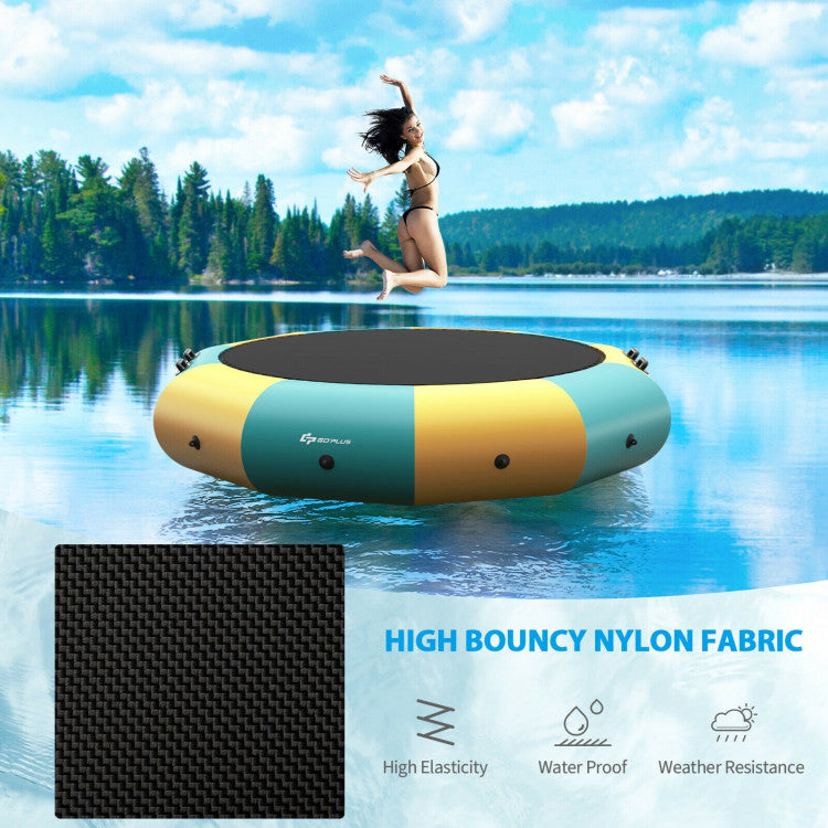 10FT Portable Inflatable Water Floating Trampoline Outdoor Recreational Water Bouncer