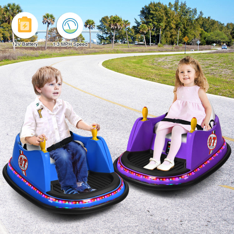 12V Kids Ride-On Bumper Car Electric Toy Vehicle with Remote Control and 360 Degree Spin