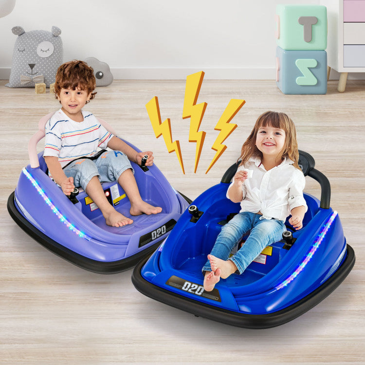 12V Kids Ride-on Bumper Car Toy Vehicle with Remote Control and Flashing Lights