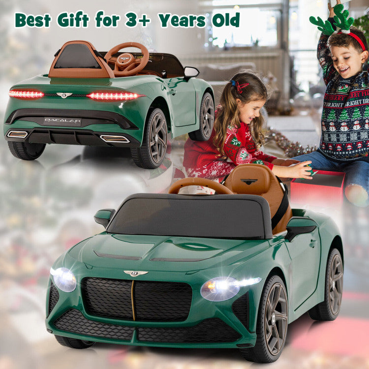 12V Kids Ride-on Car Licensed Bentley Bacalar Battery Powered Toy Car Electric Vehicle with Remote Control and Wireless Connection